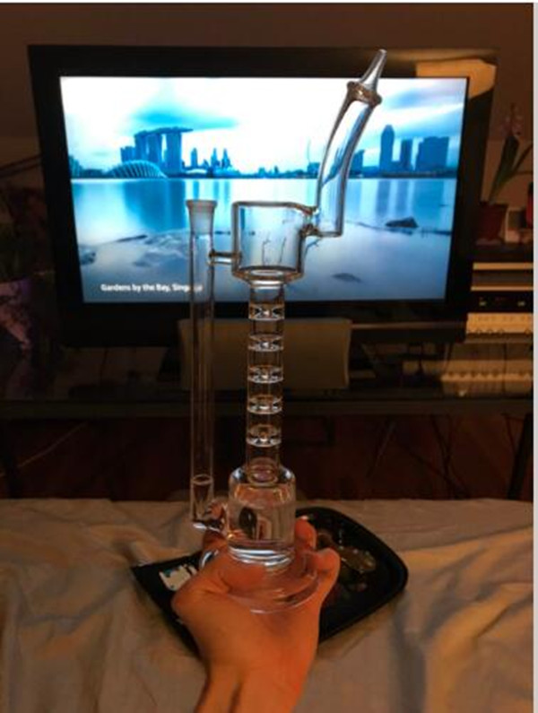

12.2 Inchs Tall Straight Tube Bong Hookahs Shisha Heady Glass Water Bongs Water Pipes Gravity Dab Rigs Bubbler With 14mm Joint