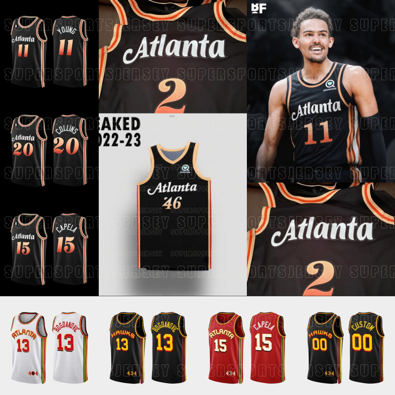 

Atlantas 2022 CITY Basketball Jerseys Hawks Trae 11Young John Collins Clint Capela Bogdan Bogdanovic Dejounte Murray De'Andre 12Hunter, Style as picture