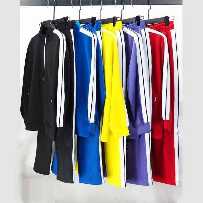 

Mens Tracksuits zipper coats street loose Pants for Men and women fashion Sportswear Jogging Casual Mens Hip Hop Streetwear letter printed, Yellow