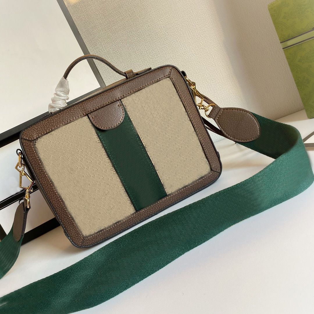 

Women Bags Box Square Handbags Ladies Fashion Shoulder Crossbody Purse Tote Leather Men Messenger Bag Wide Webbing Straps Cross Body Wallet Backpack Brown 2 Size, 18.5*15*7.5cm