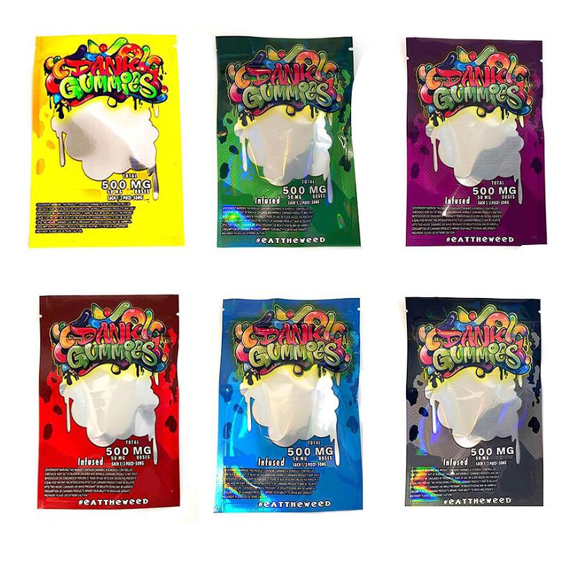 

mylar bag Edibles Packaging chuckles 500MG DANK Gummies bags Worms Bears Cubes Gummy Wholesale from crumch Factory