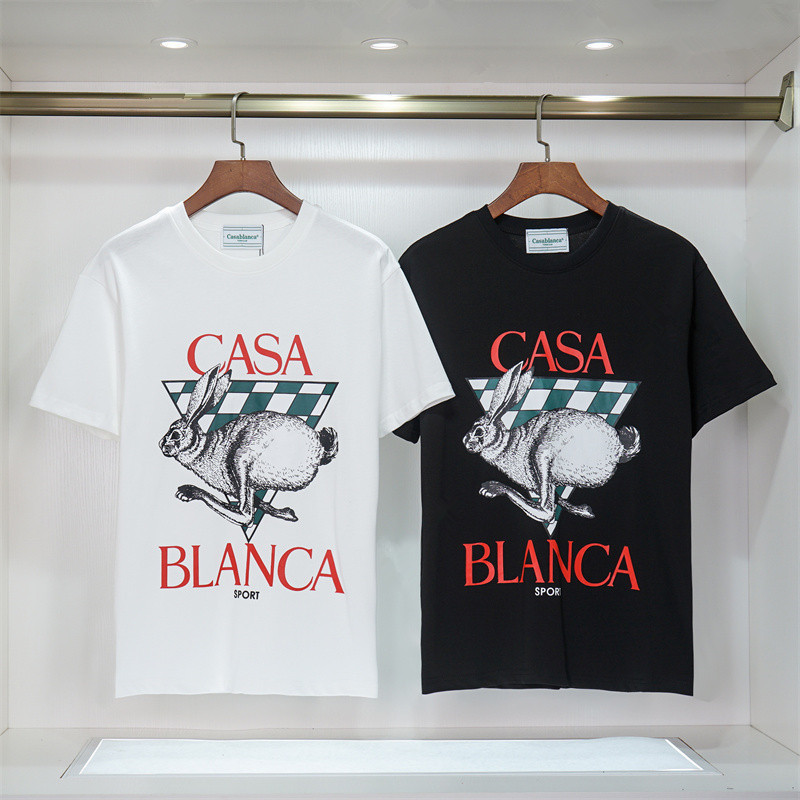 

Mens Designers T Shirt Man Womens tshirt Casablanc Letters Print Short Sleeves Summer Shirts Men Loose Tees Asian size S-XXXL, 11