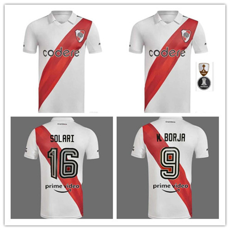 

soccer jersey 22 23 River Plate QUINTERO DE LA CRUZ SUAREZ BORJA SOLARI BELTRAN LONDONO ZUCULINI PALAVECINO ARCO 2022 2023 Home Away Football Shirt, Home adult