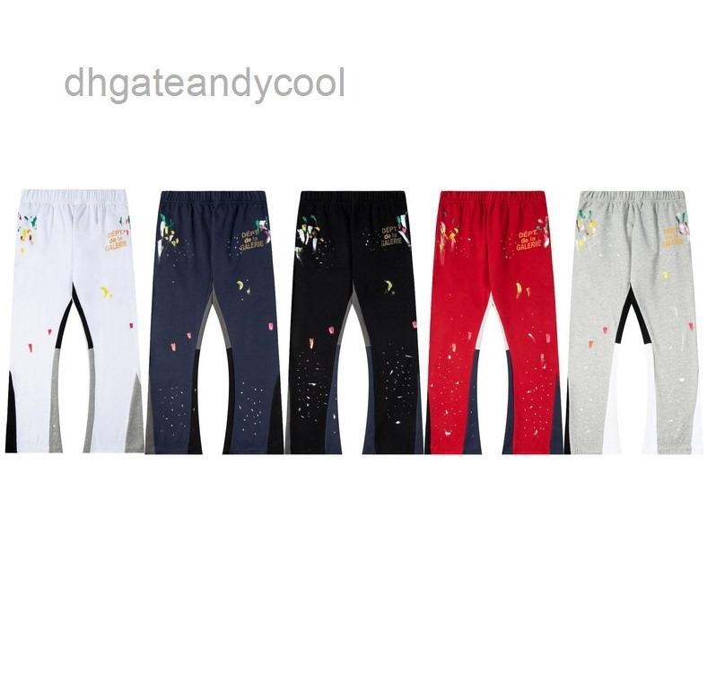 

Mens Sweatpants Gallerydept Designer Jeans High Street splash ink flared pants hand-painted graffiti Print Leggings loose casual pantsNUBY, White