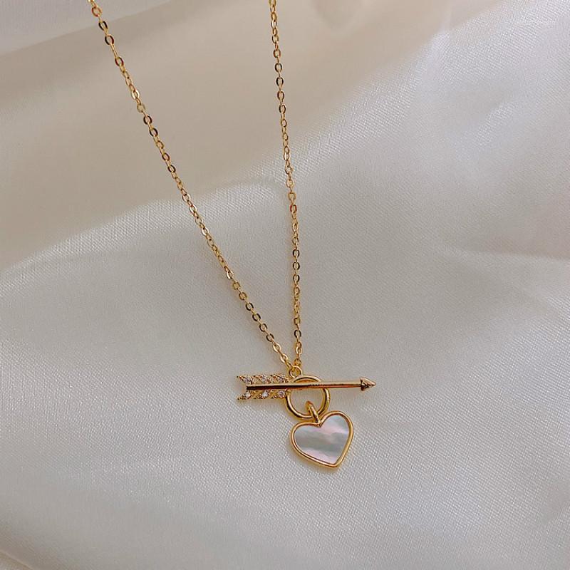 

Pendant Necklaces 2022 Korean Fashion Simple Necklace Temperament Love Versatile Collar Chain Female Jewelry