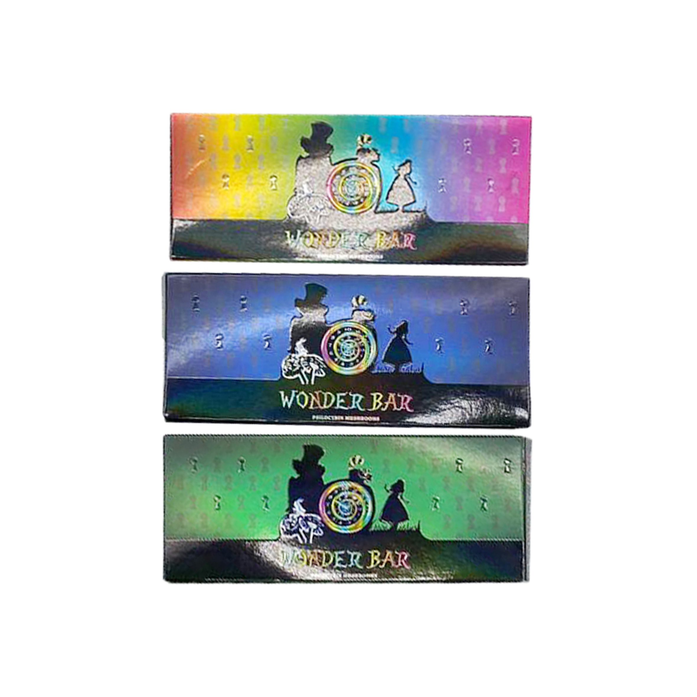 

Holographic WONDER BAR chocolate paper box model glittering rainbow film Wholesale Price box