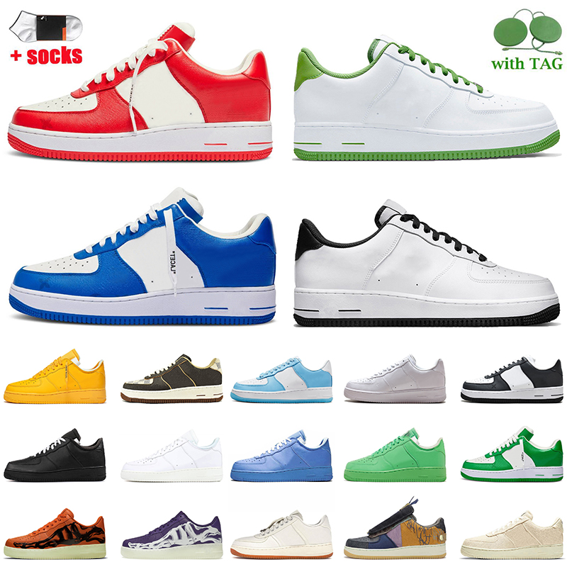 

Designer Sneakers 2022 Forse 1 Running Shoes Offs Women Mens Black White Comet Red Gym Green Chlorophyll Sail MCA University Blue Reactive Cactus Jack 1s Low Trainers, B56 sup black 36-45