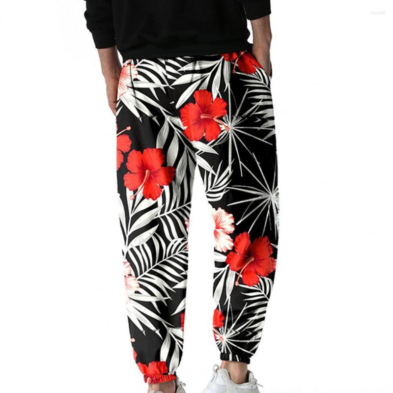 

Men' Pants Relaxed Fit Bohemian Trousers Men Breathable Drawstring, Black