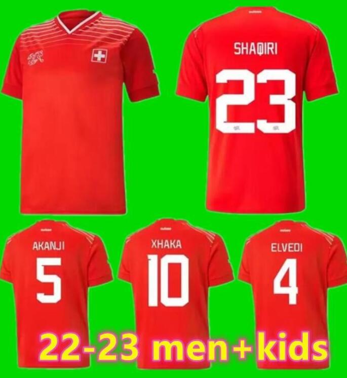 

2022 Switzerland soccer jersey national team S h a q i r i SEFEROVIC FREULER 22 23 SWISS VARGAS Akanji Xhaha Elvedi EMBOLO SHAQIRI home away football men and kids shirt