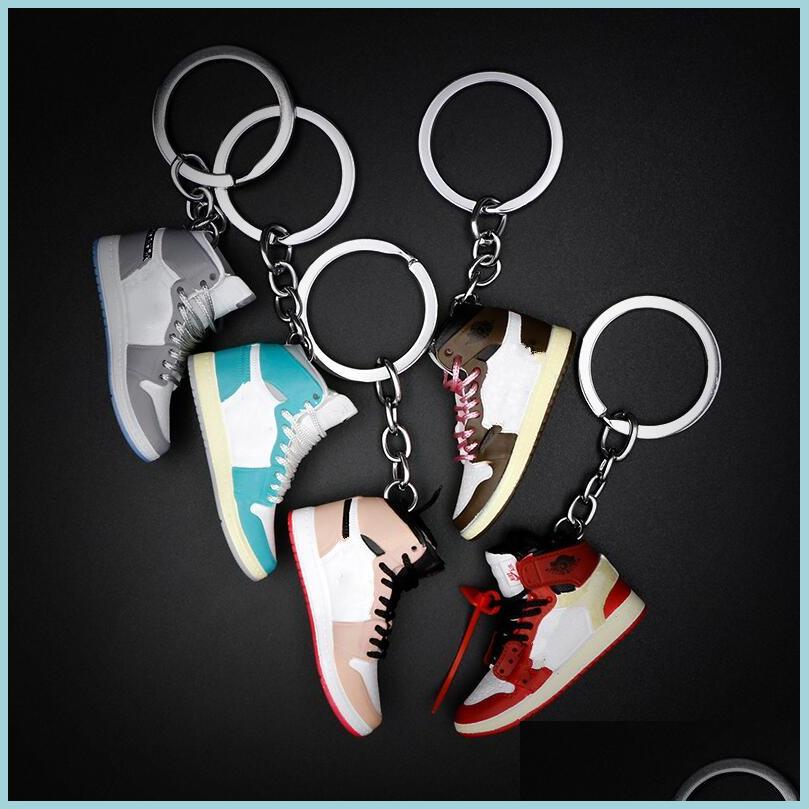 

Keychains 3D Mini Creative Sneakers Shoes Keychains For Men Women Sports Gym Shoe Keychain Bag Pendant Basketball Key Ch Keychainshop Dhttf