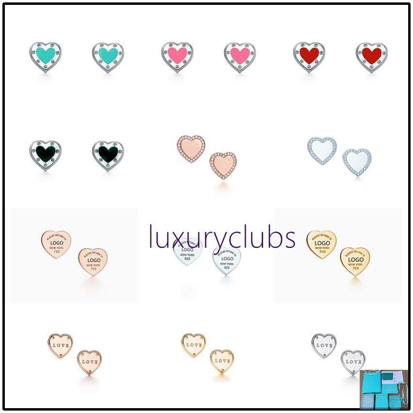 

tiff Earrings 925 silver Charm Earring female jewelry exquisite craftsmanship with official logo classic blue heart wholesale Luxury designer designers logos