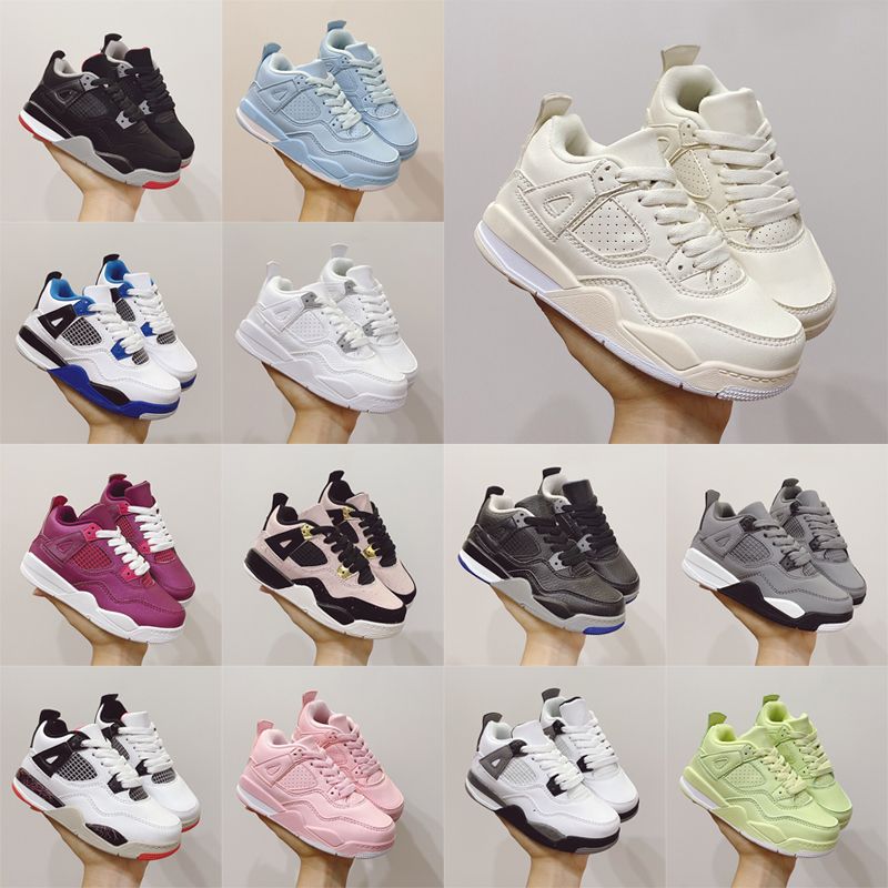 

Kids 4 Basketball Shoes Black cat Toddler TD 4s Red Chicag Boys Girls BasketBall Pour Enfants Athletic Outdoor Sneakers size 28-35 93xN#, No box