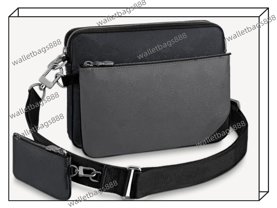 

Mens Trio Messenger Bag Old Flower Print Briefcase Men And Famous Brand Genuine Leather Designer Bags Women Handbags Tote, Shipping