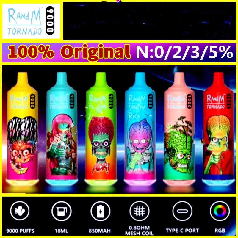 

Original Electronic Cigarette Randm Tornado 9000 Puff Rechargeable Disposable Vape Ecig Genuine Wholesale