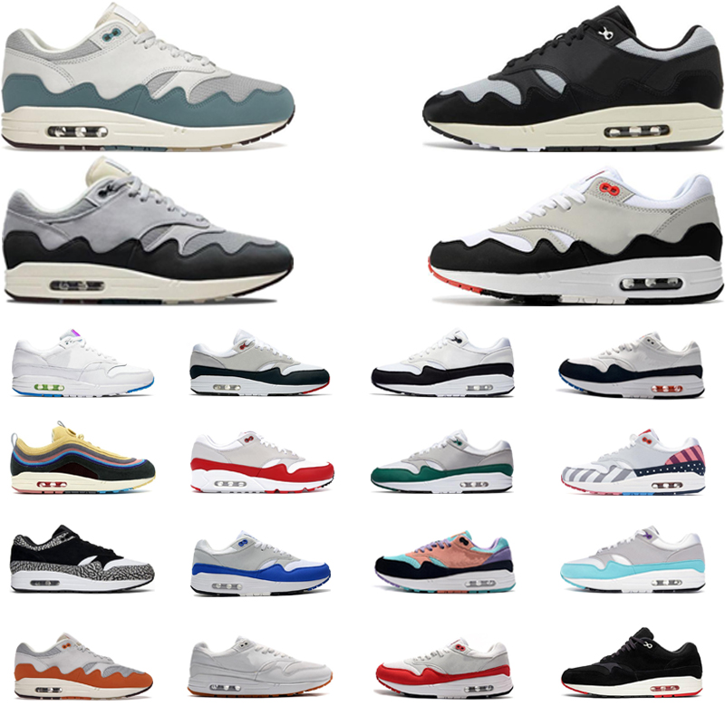 

Mens 1 1s running shoes 87s womens Designer Trainers Sneakers Patta Monarch Bred Elephant White Gum EUR 36-45