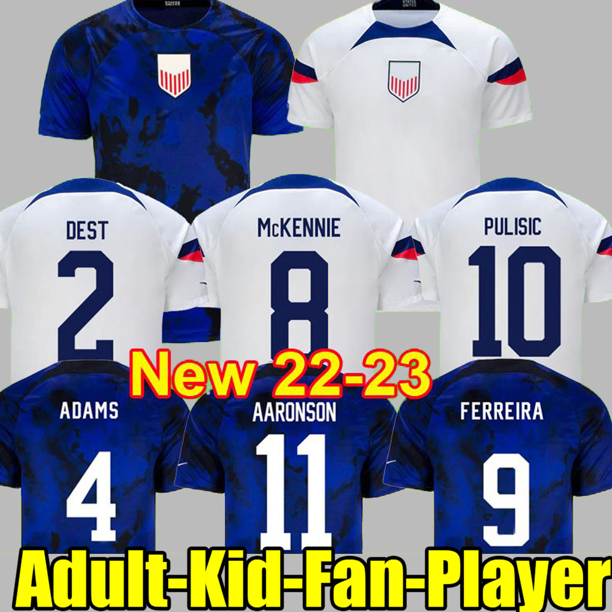 

USA Soccer Jersey 2022 world cup America Football jerseys Shirt men KIDS kit socks national team jersey 91302 tops tee shirts, Kids kit 22-23 special