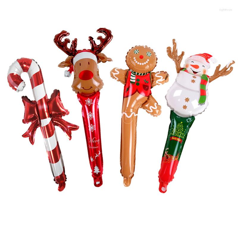 

Party Decoration Christmas Holding Balloon Inflatable Stick Cane Candy Elk Head Gingerbread Man Snowman Xmas Kids Toys