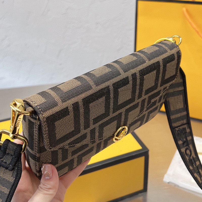 

Designer Women Mini Three-Piece Canvas Pouch Bag Luxurys Designers Bags Italy Brand F Embroidery Handbags Lady 3 Pcs Set Shoulder Handbag Wi, Split