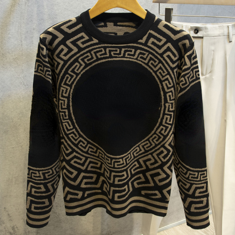

Designer Sweater Pullover Sweatshirt Long Sleeve tshirt Medusa Embroidered Sweaters Men Casual wool Coat 088, Black
