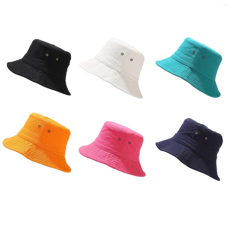 

Berets High-quality Unisex Summer Foldable Bucket Hat Women Outdoor Sunscreen Cotton Fishing Hunting Cap Men Bob Chapeau Sun Hats, White
