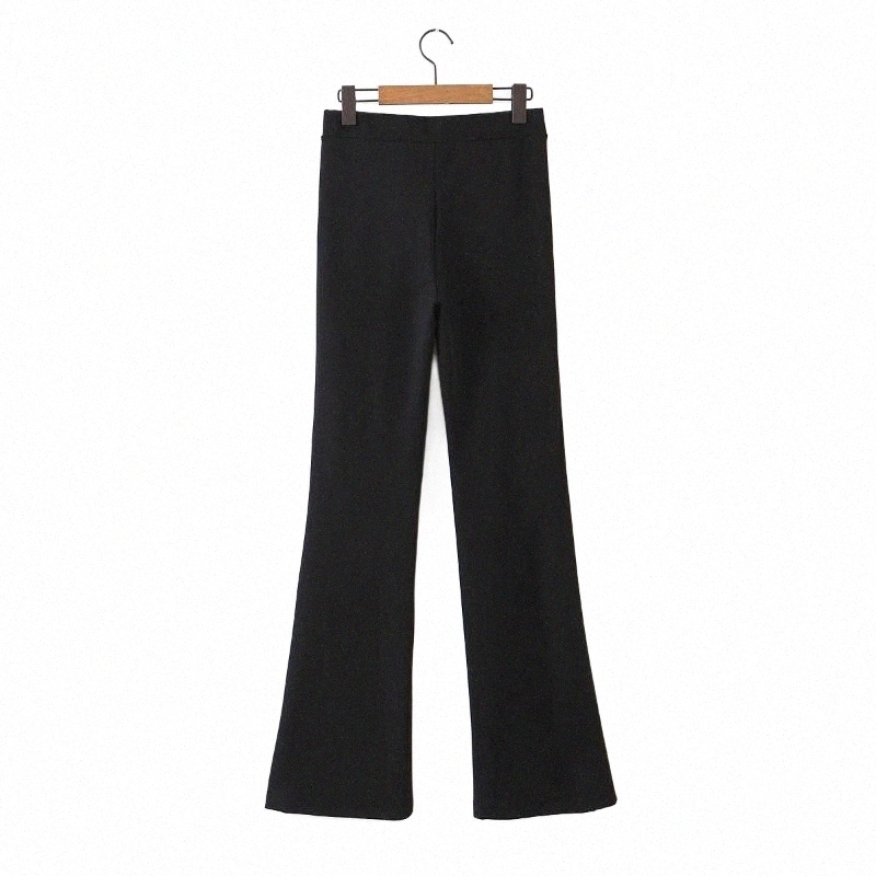business Clothes Women Flare Sweatpants Spring Casual Solid Mopping Trousers Black Slim High Waist Stretch Flared Pants Women's & Capris V9r