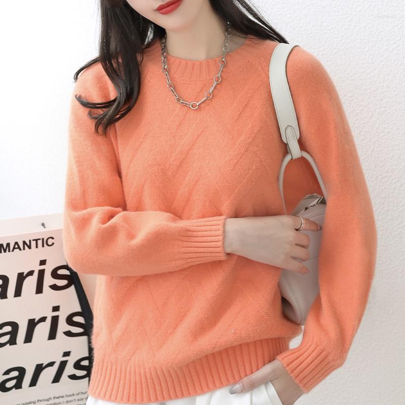 

Women' Sweaters Cashmere Sweater Women O-Neck Pure Color Knitted Turtleneck Pullover Loose, Black