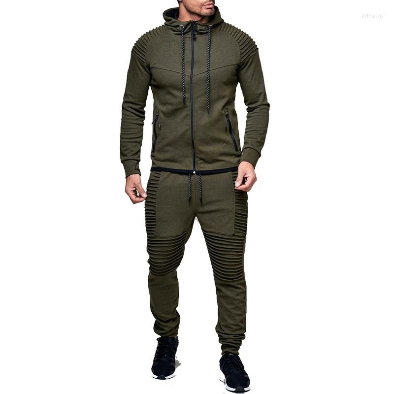 

Men' Tracksuits ZOGAA Men 2 Pieces Sets Hoodies And Pants Sportswear Tracksuit Two Piece Of Outfits Jogger Solid Sweat Suits, Black