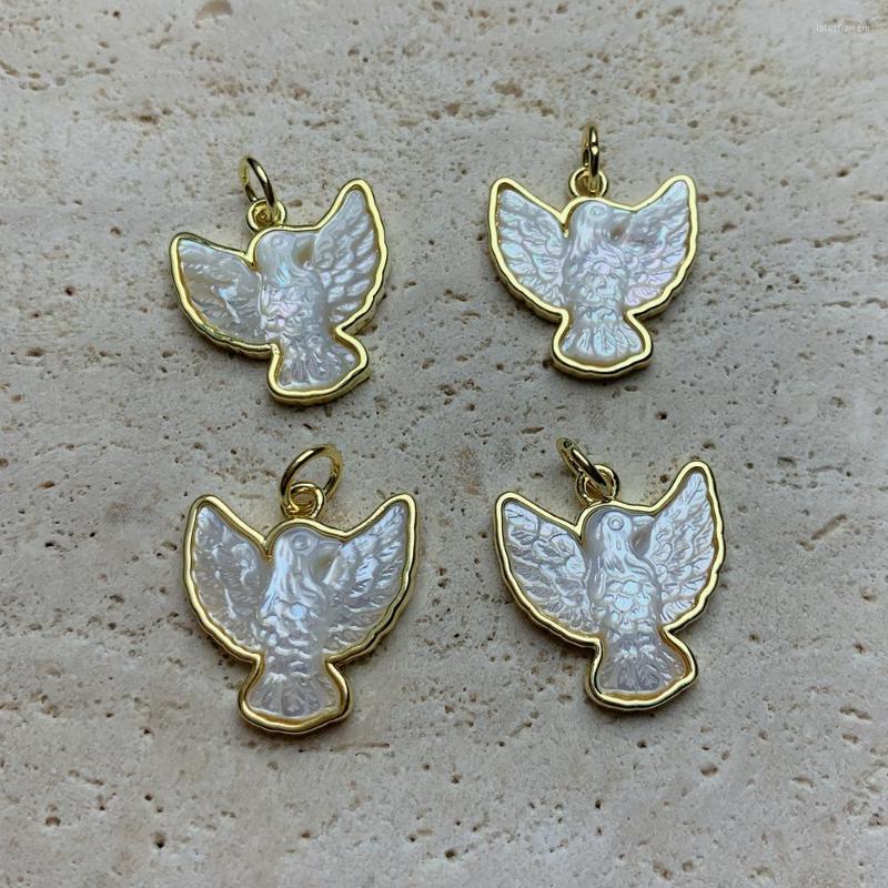 Charms 2022 Natural White Mother Of Pearl Shell Peace Dove Pendants Jewelry Lots Bulk For Making DIY Necklace Bracelet-image-802942798