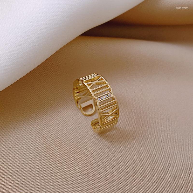 

Cluster Rings 2022 Korean Fashion Exquisite Letter Ring Temperament Simple Opening Women's Jewelry