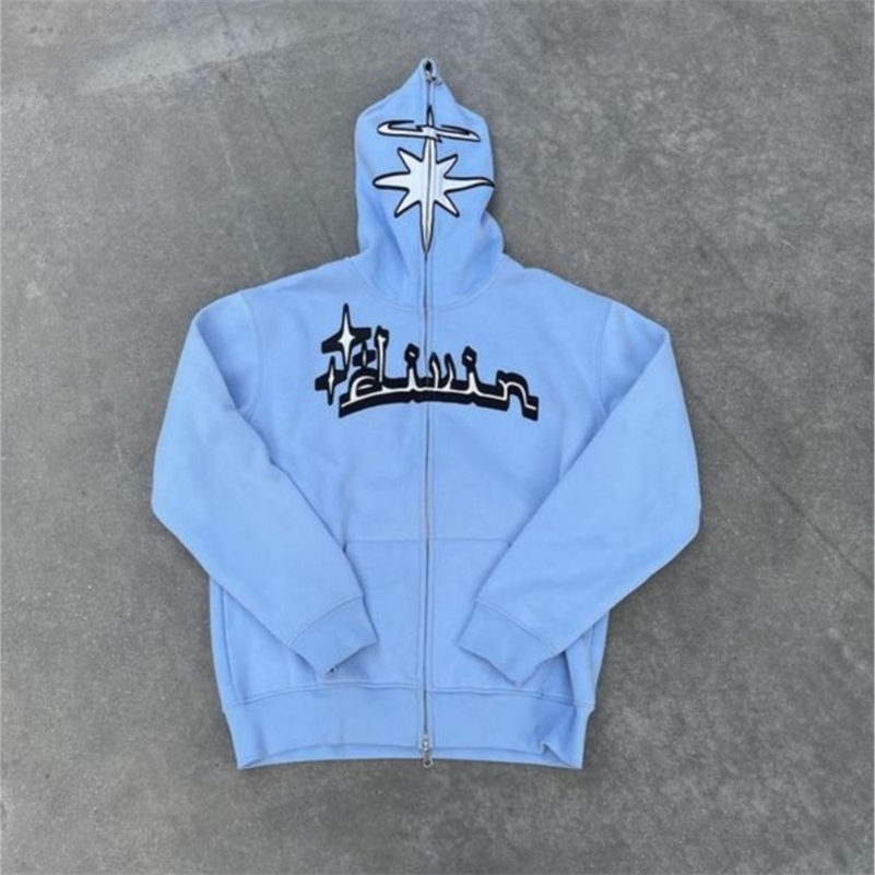 

Men's Hoodies Sweatshirts American Embroidered Print Pattern Full Zip Men Harajuku High Street Y2K Hoodie Oversized Hip Hop Goth Women Jacket 220915, 04