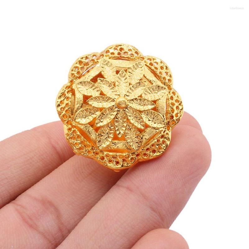 

Wedding Rings Leaves Design Yellow Gold Filled African Men's Women's Resizable Jewelry Gift