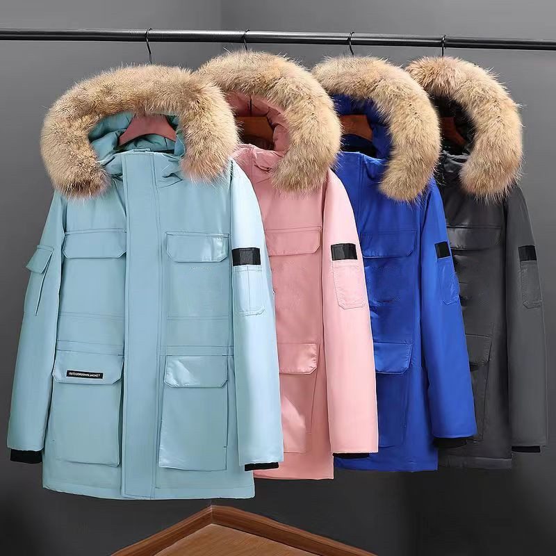 Men's Down & Parkas Boys Girls Coats High Outdoor Canadian windproof loose thick warm down jacket men's g00se cold-proof