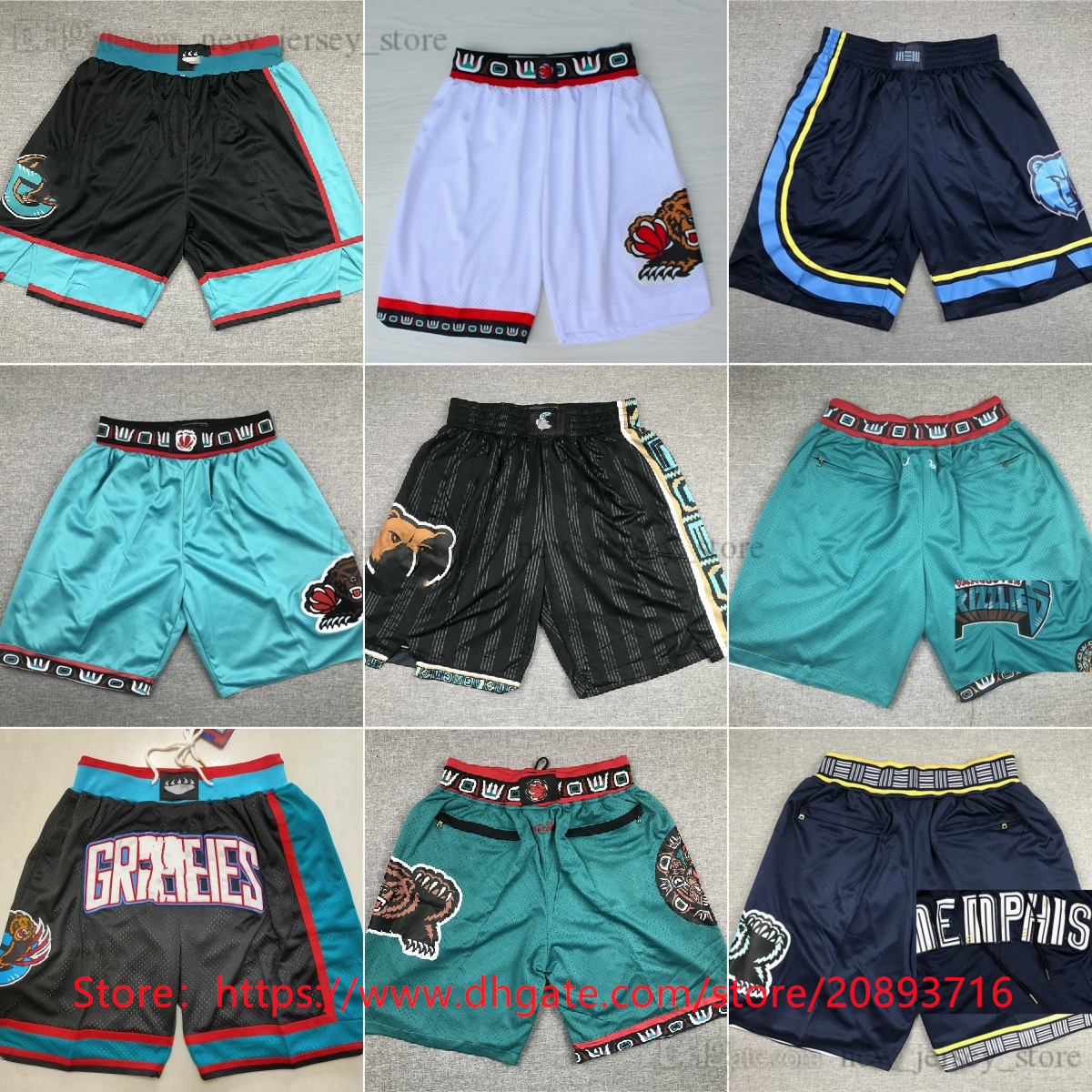 

2022-23 New Basketball JaMorant Shorts JustDon Team Pocket Short Hip Pop Pant With Pockets Zipper Sweatpants Short, Only xs-xxl
