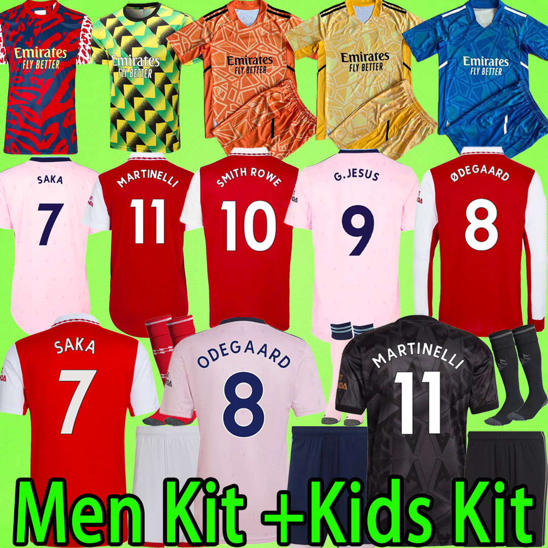 

Kids Kit Men sets 2022 2023 soccer jerseys goalkeeper G.JESUS RAMSDALE aRsEn boys suit SAKA SALIBA ODEGAARD PEPE SMITH ROWE MARTINELLI 22 23 adult football shirt child, Goalkeeper 22/23