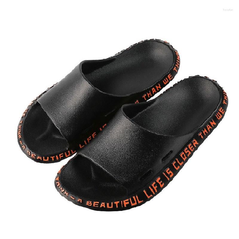 

Slippers Arrival Summer Men Beach Shoes Male Flip Flops Lightweight Fashion Casual Couple Unisex Bathroom Slides, Black