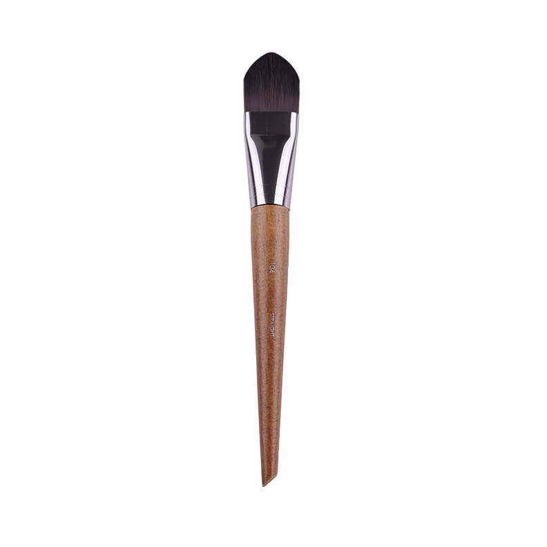 

Small Foundation Brush #104 Natural Wood Handle Straight Wavy Tip Head Flat Mask Brush Liquid BB Cream Cosmetic Makeup Tools