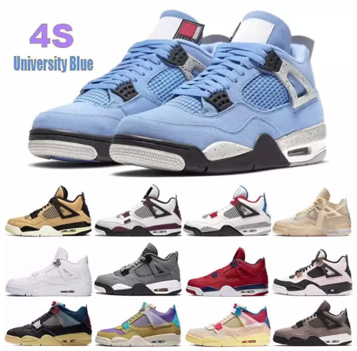 

High 4s 4 retro Basketball shoes University blue white oero shimmer Black Cat Lightning union noir Fire red bred Pure Money metallic purple sneakers women trainers, 101