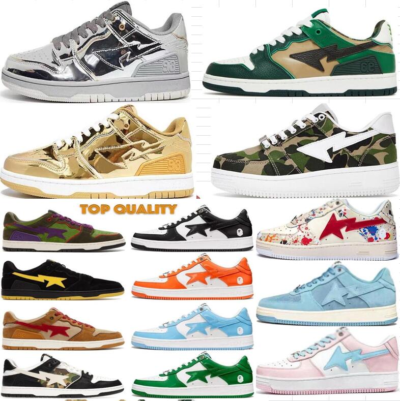 

Bapestas SK8 mens running shoes SK8 Baped Designer camo black white green red orange camouflage men women trainers sports sneakers classic platform shoe, R111