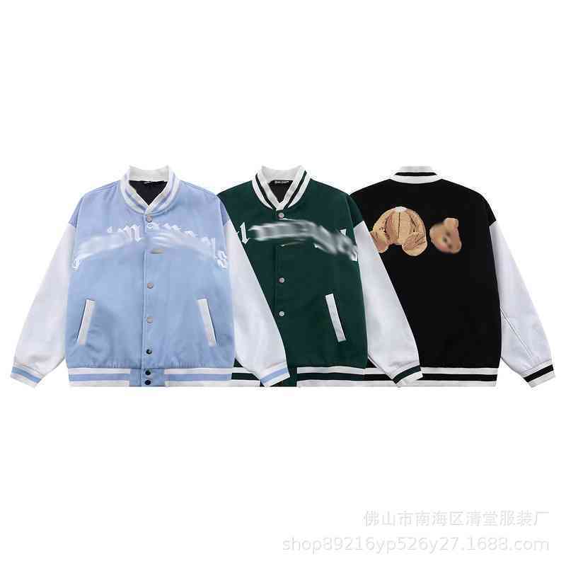 

Designer Mens Coats Mens Women Designers Hoodies Palm Towelembroidered Autumn and Winter Black Angel Baseball Jacket Jacket Angels Beheaded Bear Men and Women, Sky blue