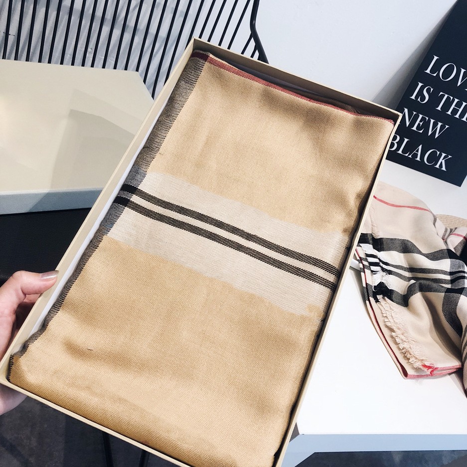 

Autumn Ladies Silk Cashmere Scarf Silver Warm Shawl plaid designer brand Scarves Headband Pashmina British fashion