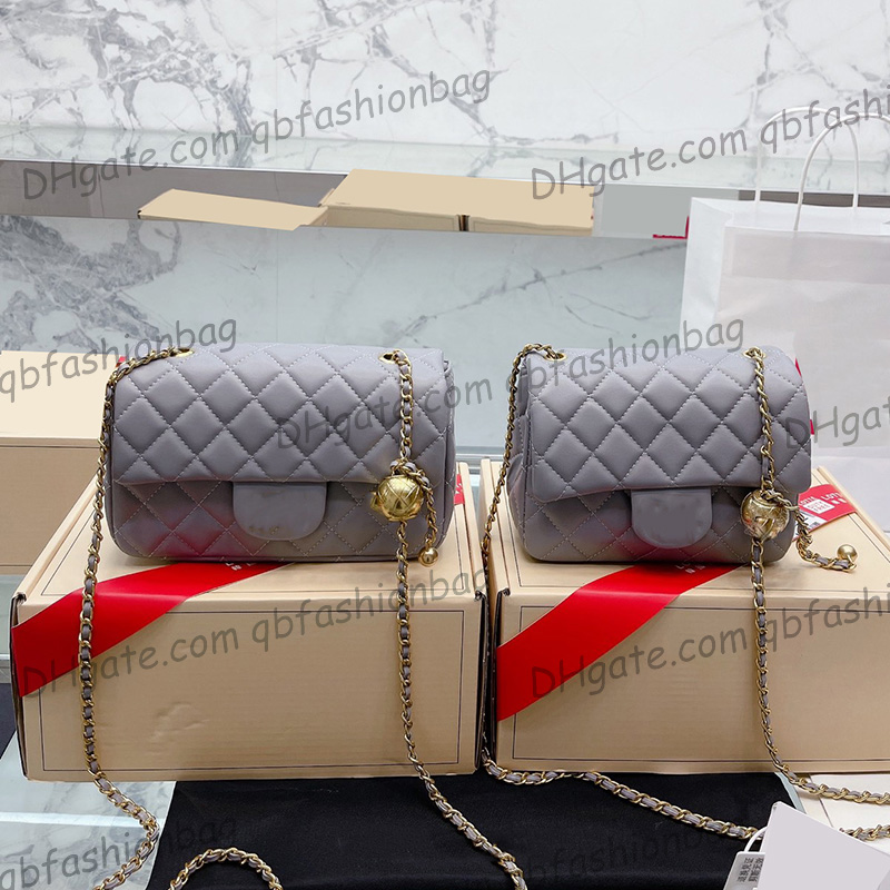 

France Womens Lambskin Cross Body Bags Classic Mini Flap Crush Gold Ball GHW Shoulder Purse Ladies Daily Pouch Luxury Designer Casual Real Leather Handbags 18CM/20CM, Box