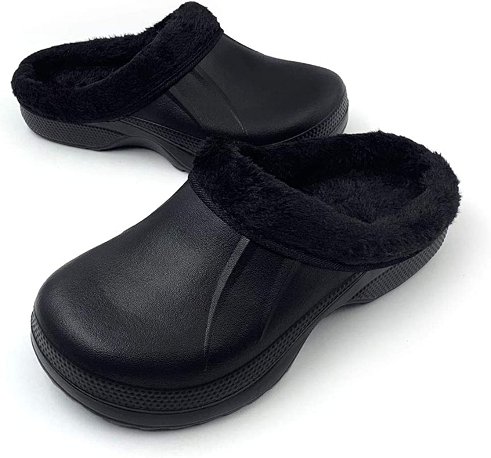 

Winter warm plush slippers classic home outdoor lined clogs Black, Blue