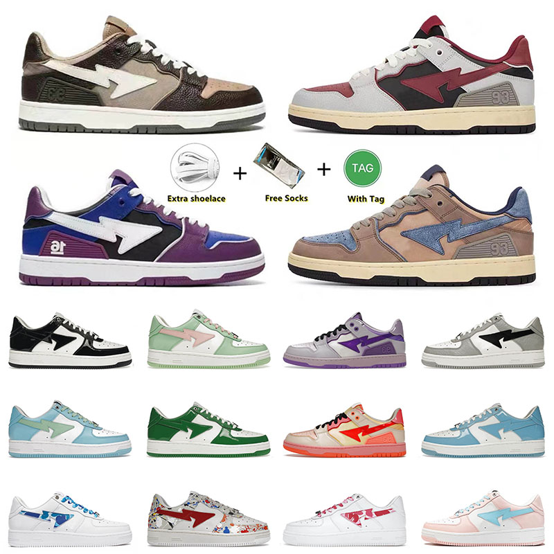 

Designer Mens Women Casual Shoes Bapestas Baped Sk8 Sta Bapesta Pastel Pink White ABC Camo Blue Black Suede Orange Beige Men Women Platform Sneakers, A26 beige 36-45