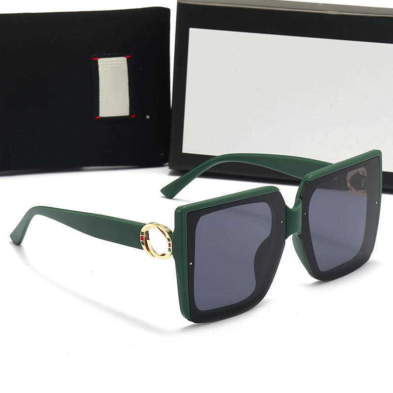 

Summer quality famous sunglasses oversized flat top ladies sun glasses chain women square frames fashion designer with packaging boxes