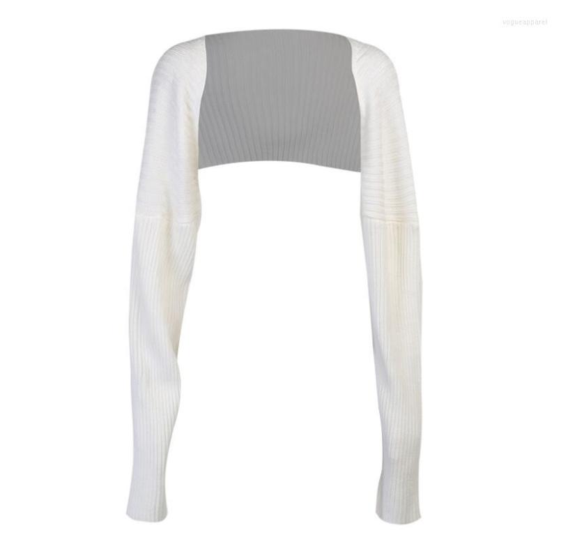 

Women's Knits Solid Color Super Short Long Sleeve Sweater
