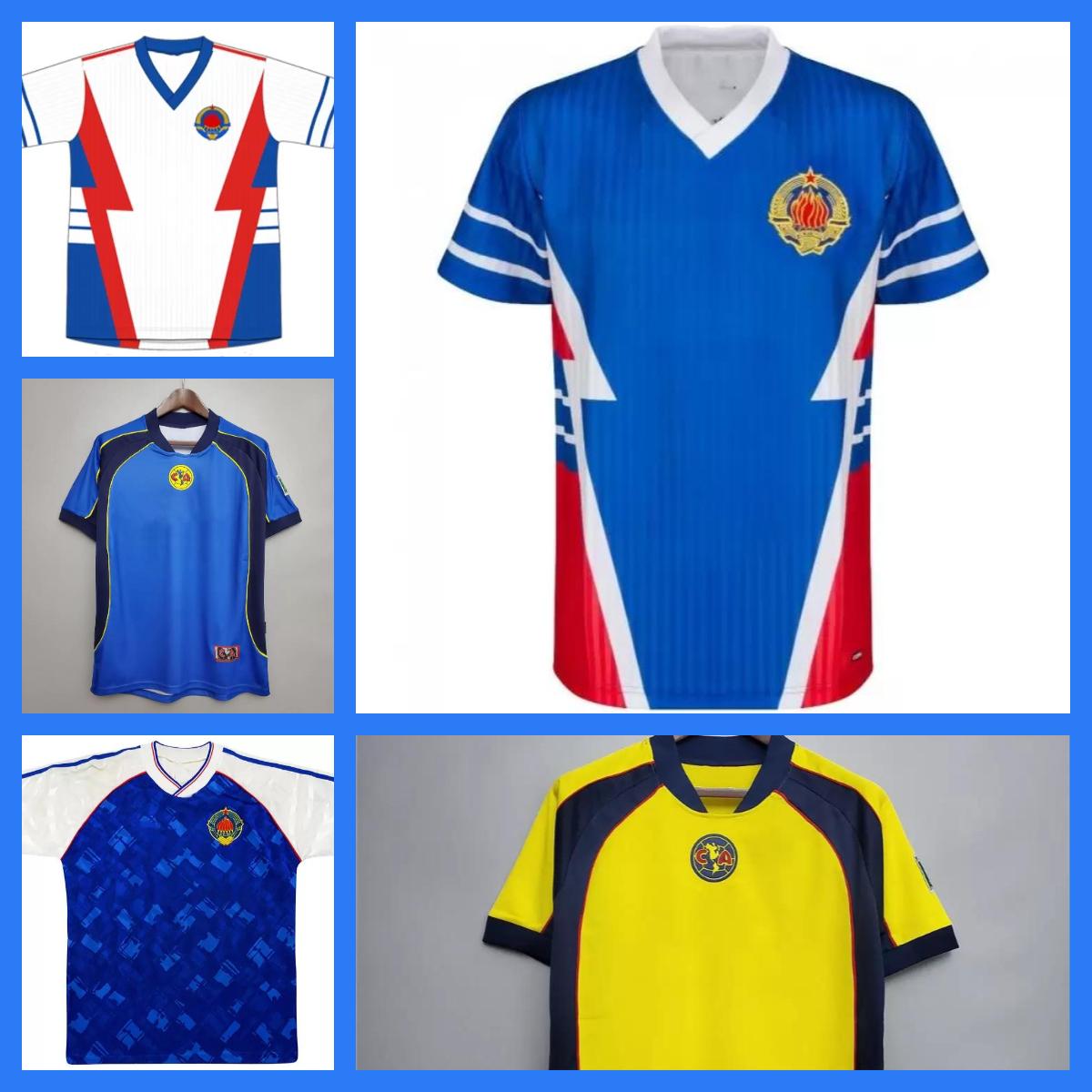 

1990 1991 1998 1999 Yugoslavia retro Soccer Jersey 90 91 Mijatovic Savicevic Vintage Classic Football Shirts thai quality, 90 home