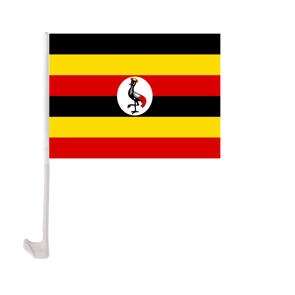 

Uganda Car Flag 30x45cm Window Clip Ugandan Flags Polyester UV Protection Car Decoration Banner with Flagpole