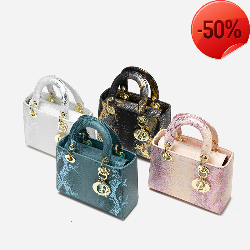Designer Bags Snake Pattern 2022 New Princess of Wales High Sense One Shoulder Messenger Fashion Pink Handbag evening clutches luxury handbags desig