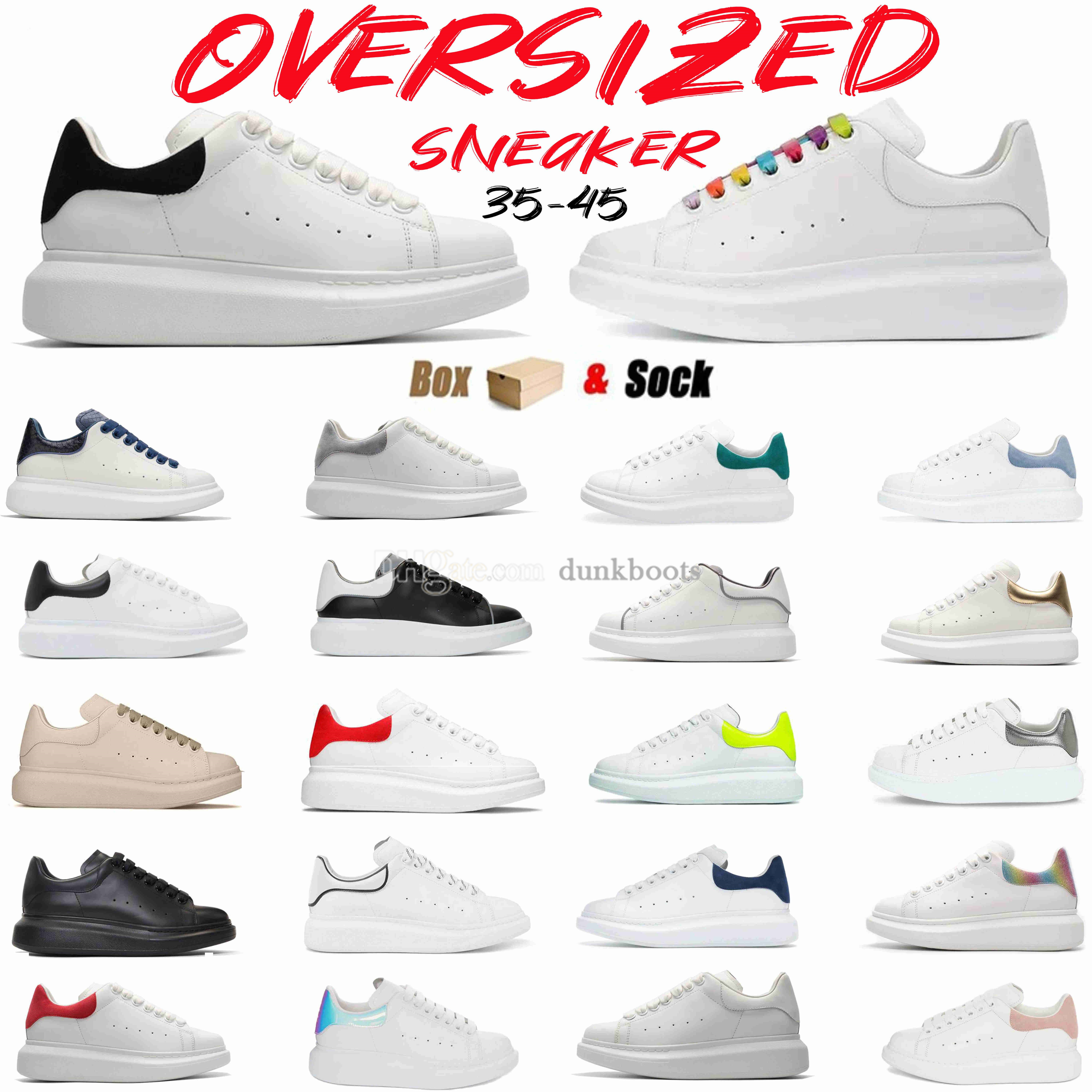 

Oversized Sneakers Casual Shoes Leather Platform Designer Women Men Flat Sole Sneaker White Black Classic Suede Velvet Leather alexander mcqueens mcqueen, I need look other product