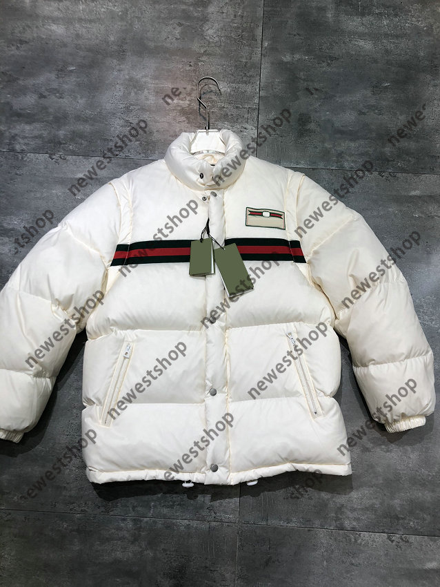 

2022 Winter womens Down jackets designers clothes mens short Detachable sleeve Jackets lady Letter Printed White duck coat Men Women Outwear Clothing, Black